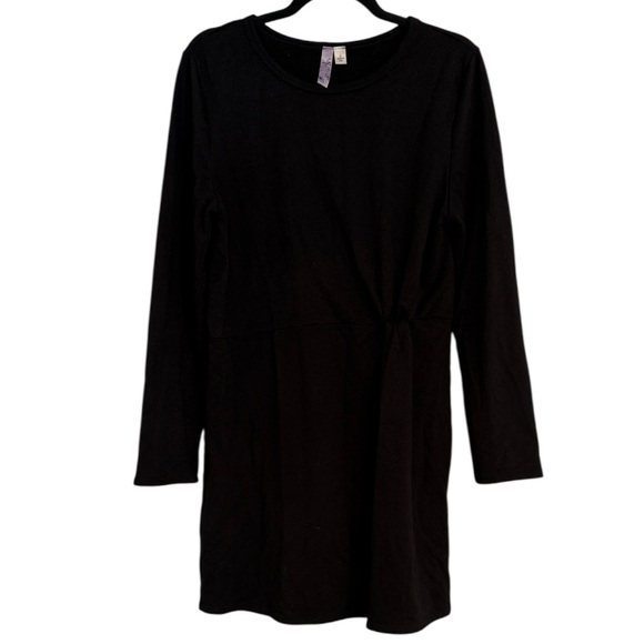 Alya Black Knot Front Long Sleeve Sweatshirt Dress 🌻 - Picture 1 of 7
